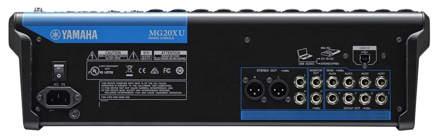 ヤマハ　YAMAHA MG20XU Yamaha MG20XU 20-Channel Mixer with USB Interface – Solotech