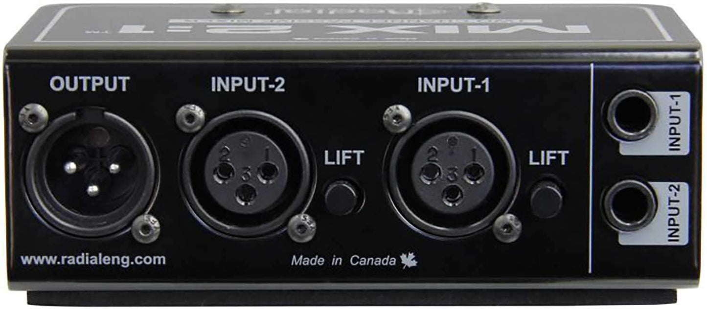 Radial MIX 2-1 2 Channel Stereo to Mono Mixer - PSSL ProSound and Stage Lighting