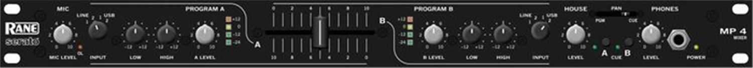 Rane MP4 USB Single Space Mixer with Scratch Live