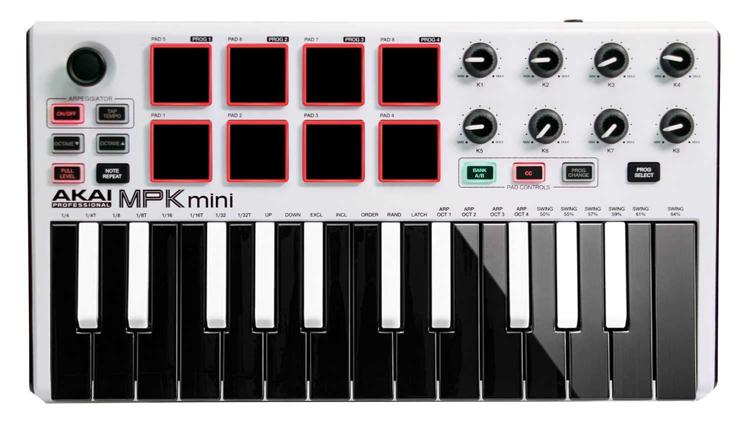 AKAI MPK Mini Mk2 White USB Keyboard Controller - PSSL ProSound and Stage Lighting