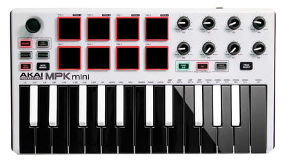 AKAI MPK Mini Mk2 White USB Keyboard Controller - PSSL ProSound and Stage Lighting