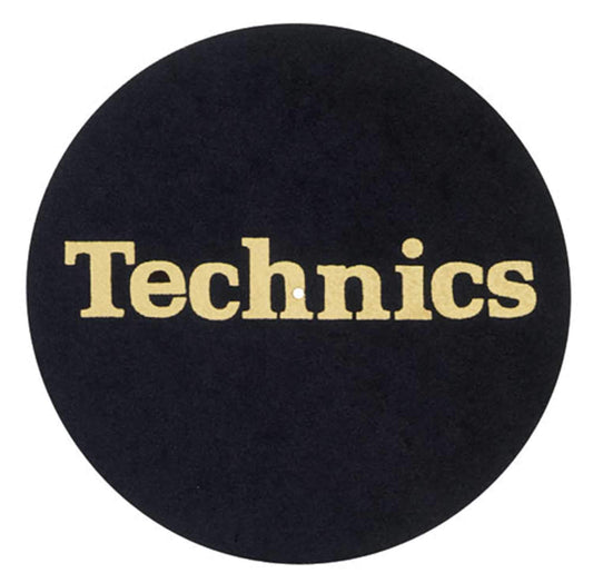 Technics Slipmat Black With Gold Logo - Pair - PSSL ProSound and Stage Lighting