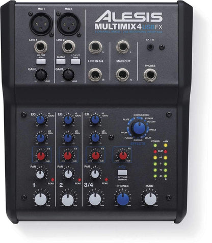 Alesis Multimix 4 USB FX PA Mixer Audio Interface - PSSL ProSound and Stage Lighting