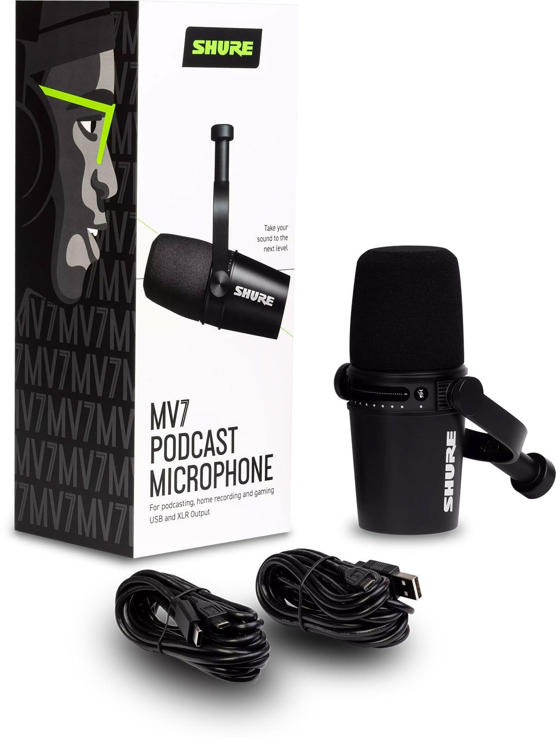 Shure MV7-K USB XLR Podcast Microphone - Black - ProSound and Stage Lighting