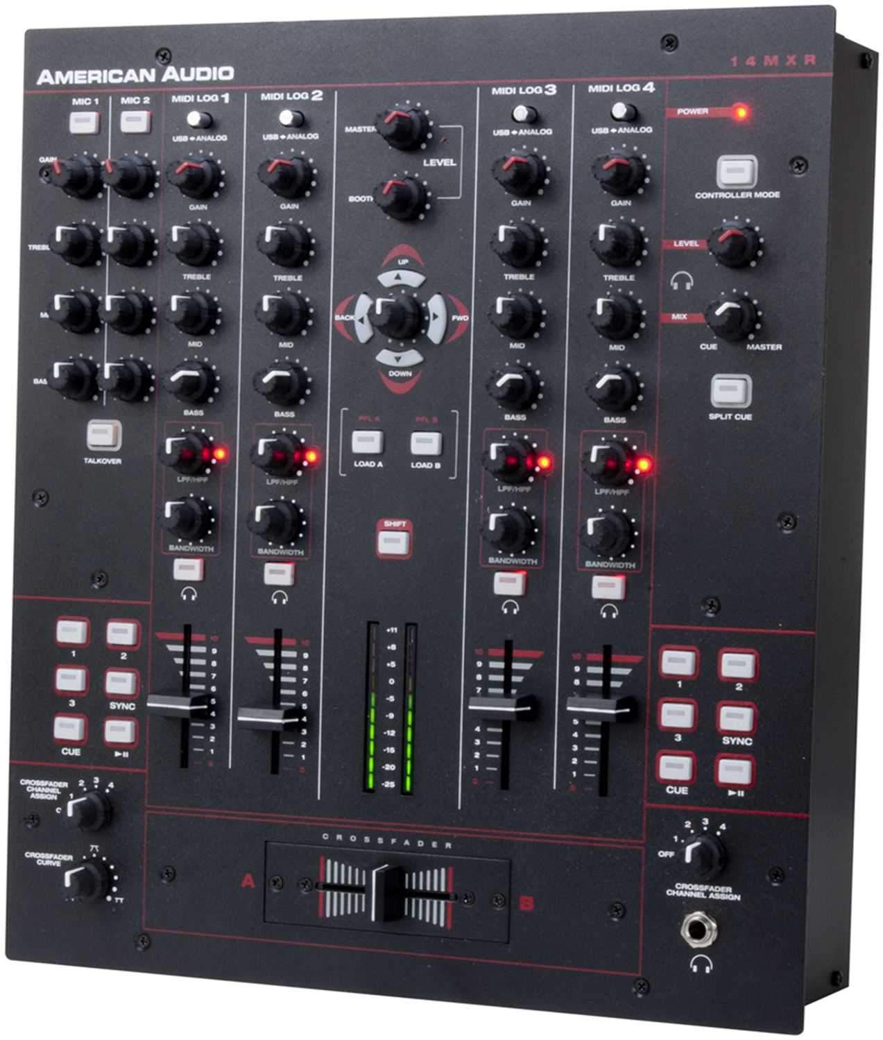 American Audio 14 MXR 4 Channel MIDILOG DJ Mixer - PSSL ProSound and Stage Lighting