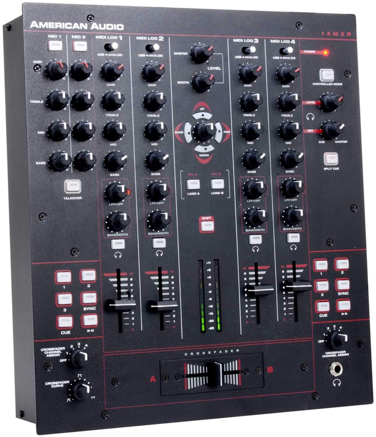 American Audio 14 MXR 4 Channel MIDILOG DJ Mixer - PSSL ProSound and Stage Lighting