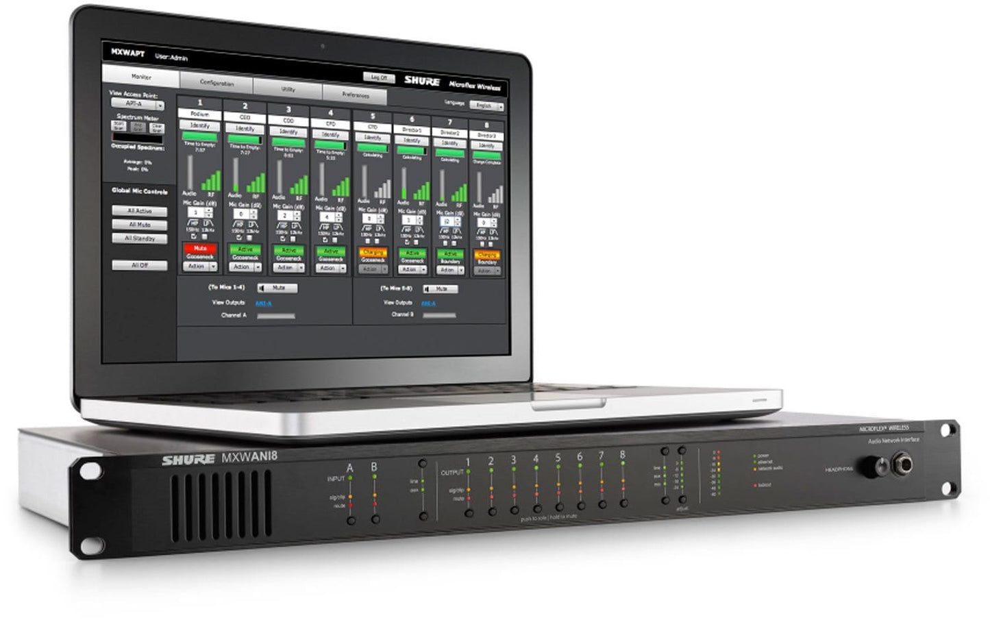 Shure MXWANI8 8-Ch Network Interface - PSSL ProSound and Stage Lighting