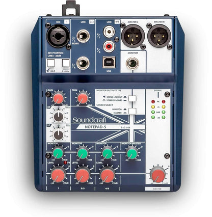 Soundcraft Notepad-5 5-Channel Desktop Mixer with USB - PSSL ProSound and Stage Lighting