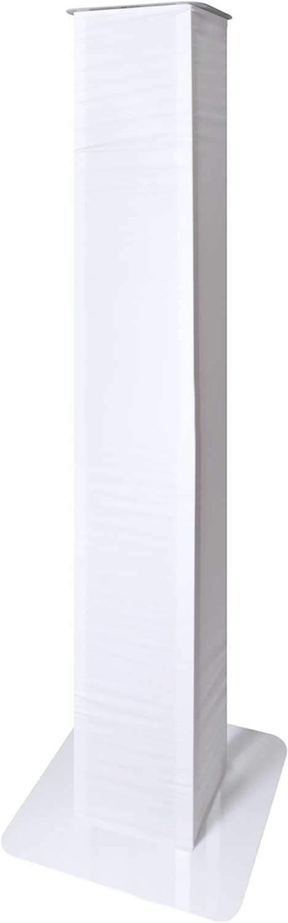 Novopro NOVO-PS1XL White Adjustable Podium with Scrims - PSSL ProSound and Stage Lighting