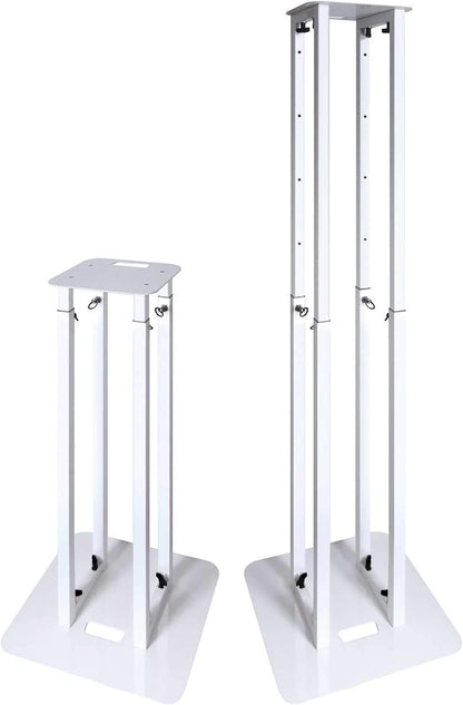 Novopro NOVO-PS1XL White Adjustable Podium with Scrims - PSSL ProSound and Stage Lighting