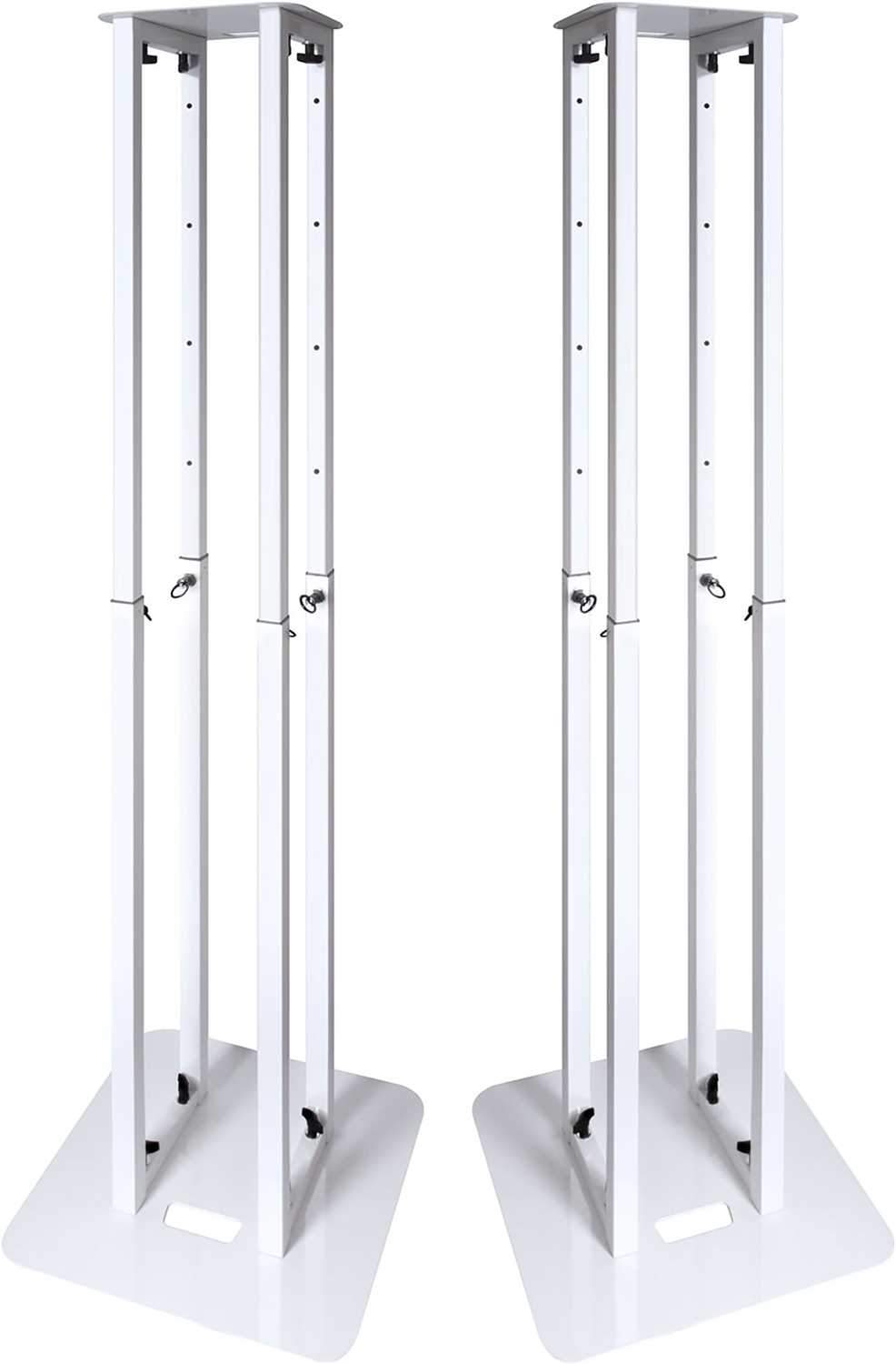 Novopro NOVO-PS1XL White Adjustable Podium with Scrims - PSSL ProSound and Stage Lighting