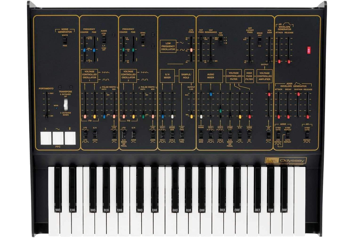 Korg ARP Odyssey FS Rev2 Black & Gold Analog Synth - PSSL ProSound and Stage Lighting