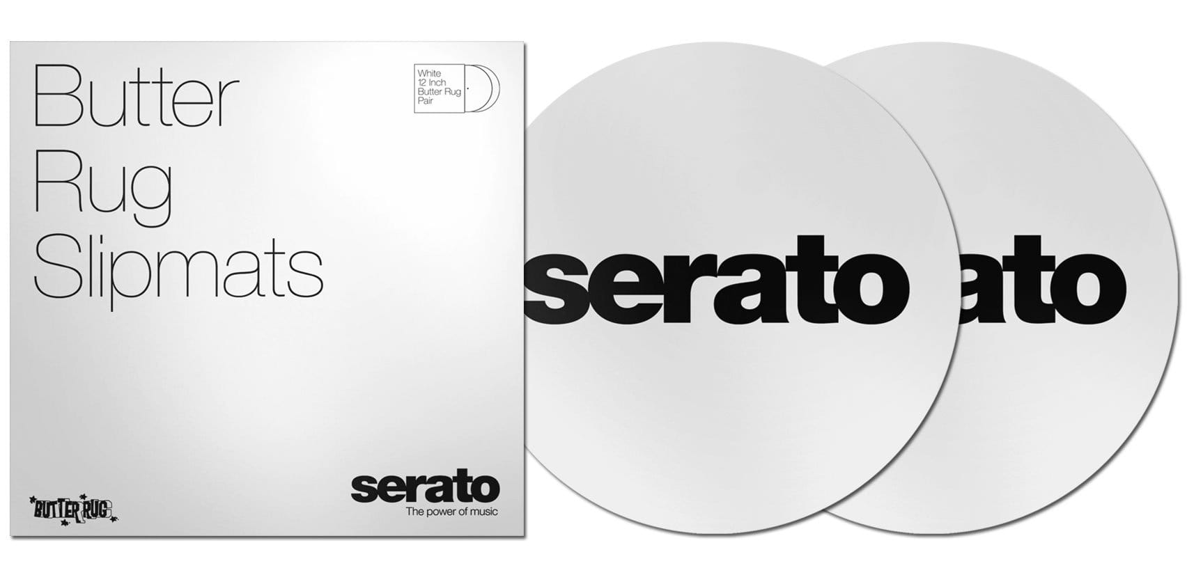 Serato 7-Inch Butter Rug Slipmat Pair (Black Logo) - Solotech