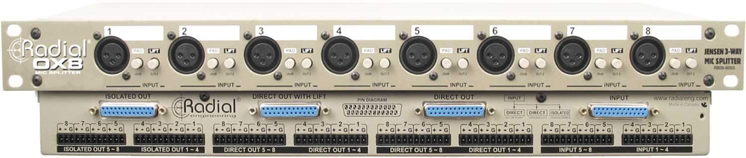 Radial OX8-j 8-Channel Microphone Splitter - PSSL ProSound and Stage Lighting