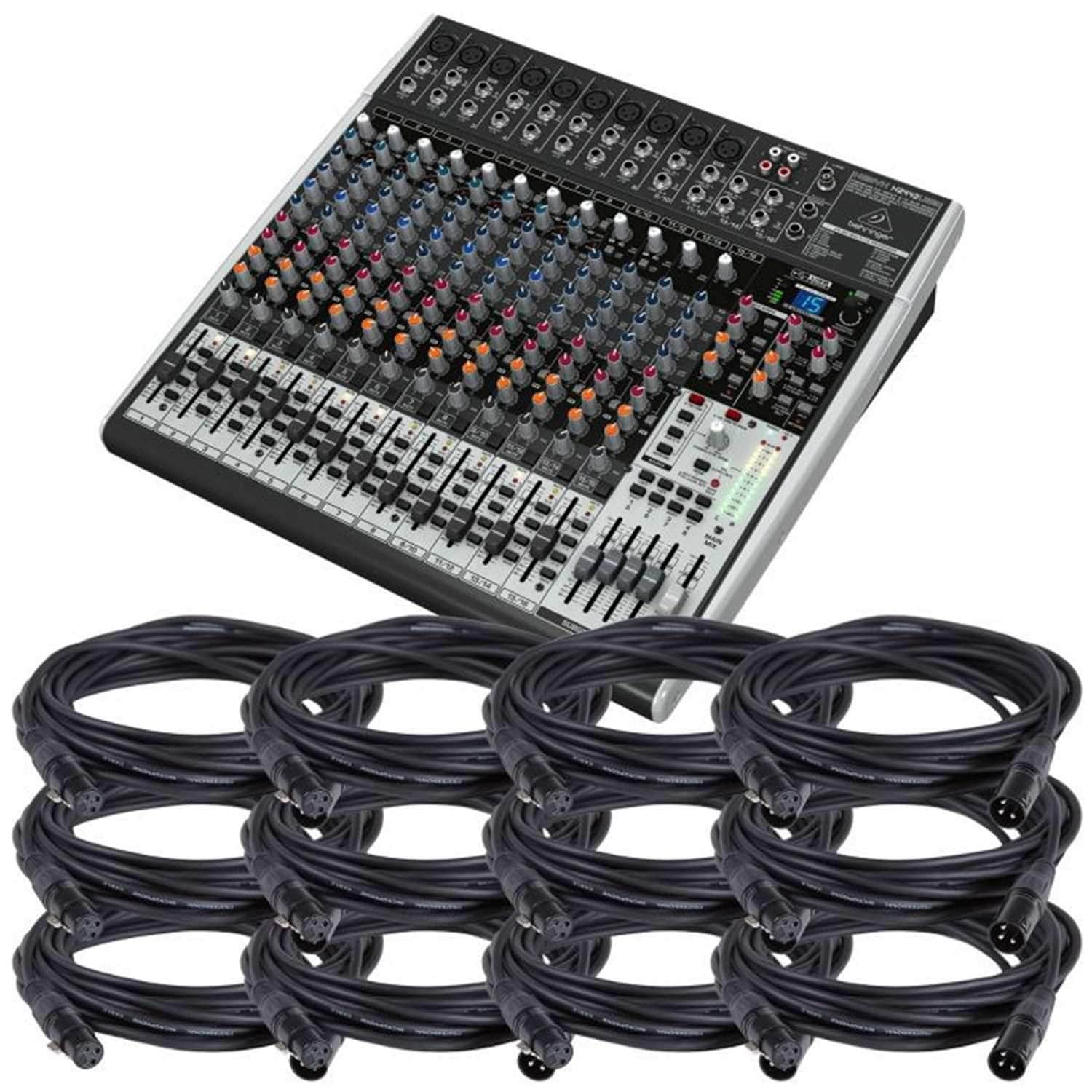 Behringer Xenyx X2442USB Mixer with 12 XLR Cables - PSSL ProSound and Stage Lighting