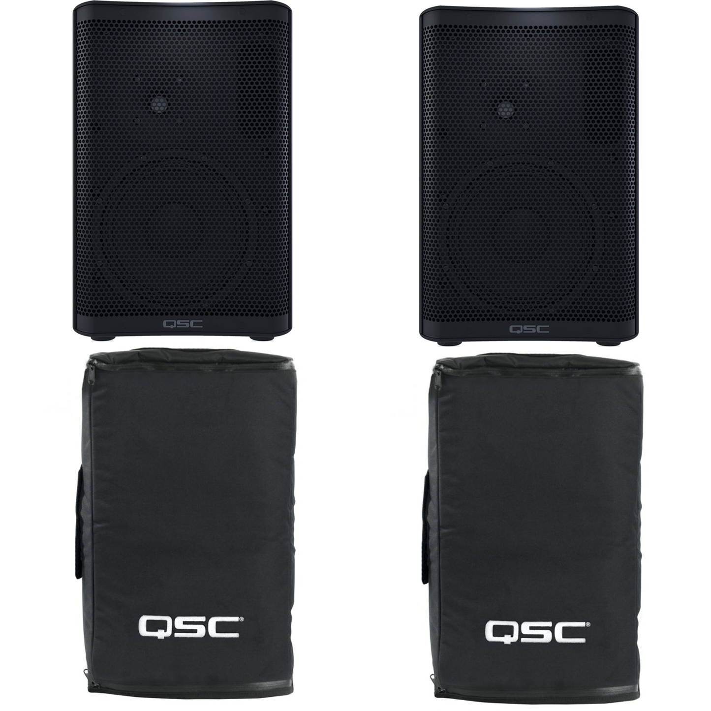 QSC CP8 8-Inch Speaker Pair with Outdoor Covers - PSSL ProSound and Stage Lighting