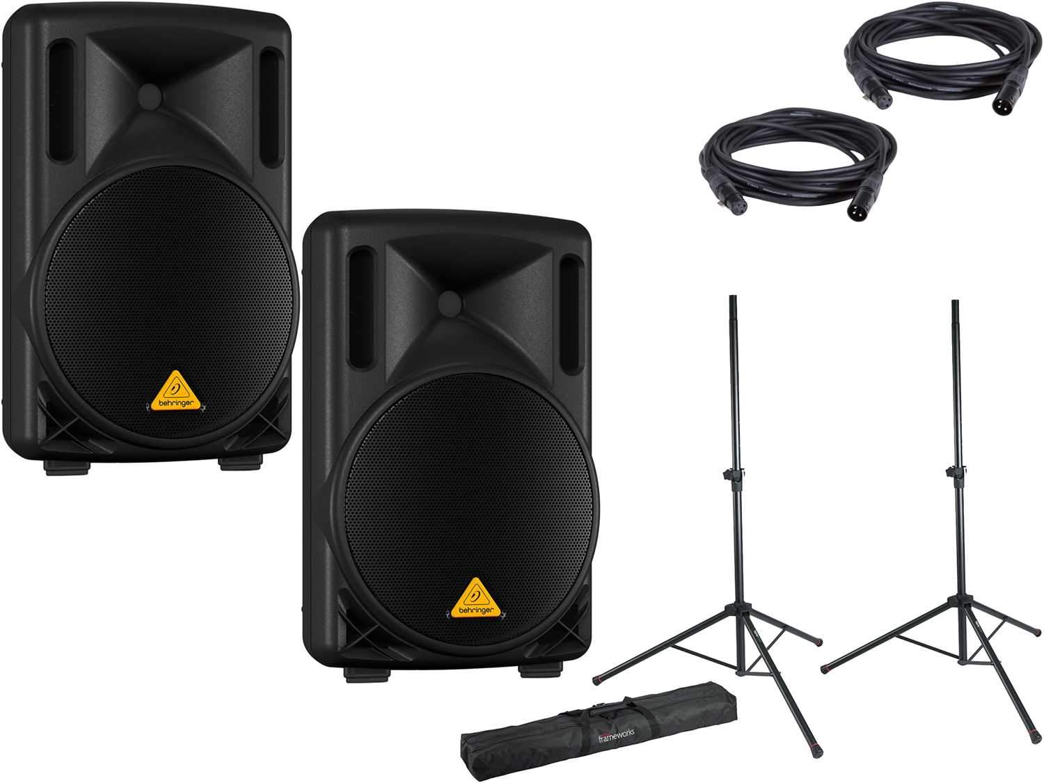 Behringer B210D Powered Speakers with Gator Stands - PSSL ProSound and Stage Lighting