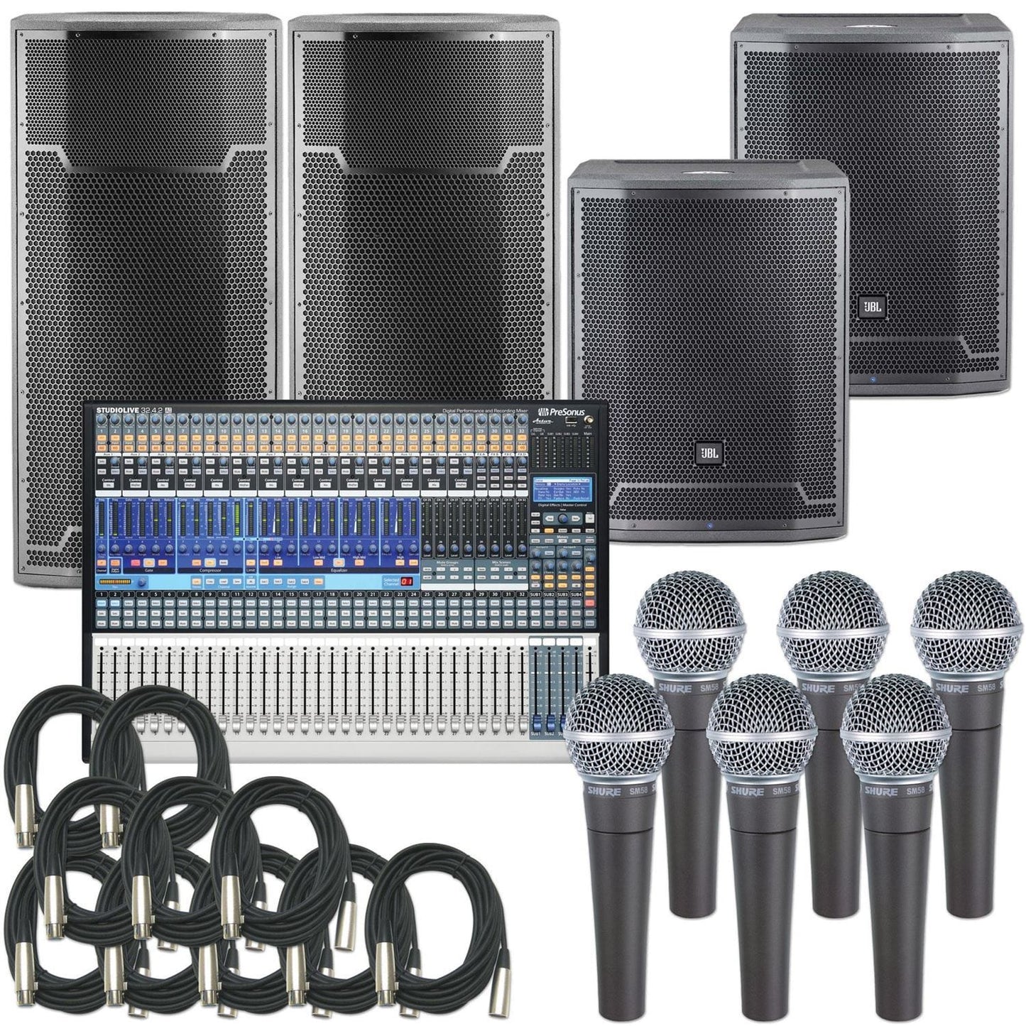 PreSonus StudioLive 32.4.2AI and JBL PRX Pkg - PSSL ProSound and Stage Lighting