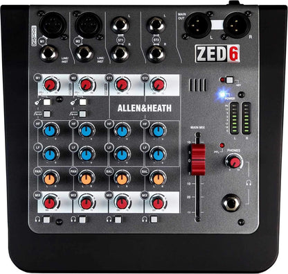 Allen & Heath ZED6 6-Channel Mixer with Gator Bag - PSSL ProSound and Stage Lighting