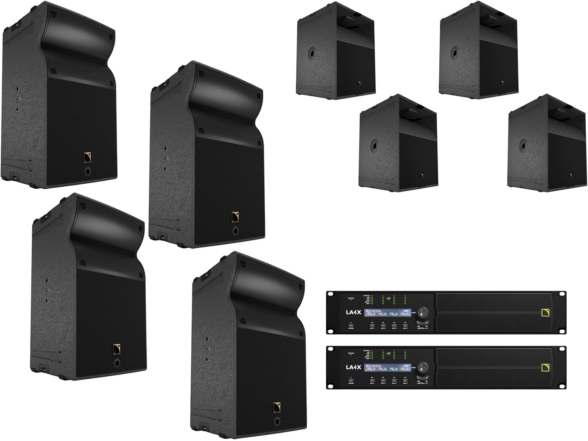 L-Acoustics A10 Focus 2-Way Passive Speaker x2 w/ KS21 Subwoofer x4 & LA4X Amp x2 - PSSL ProSound and Stage Lighting