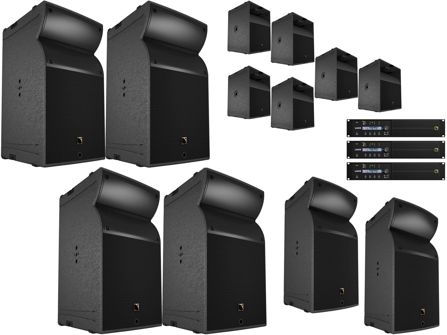 L-Acoustics A15 Focus 2-Way Passive Speaker x4 & A15-Wide Passive Speaker x2 w/ KS21 Subwoofer x6 & LA4X Amp x3 - PSSL ProSound and Stage Lighting