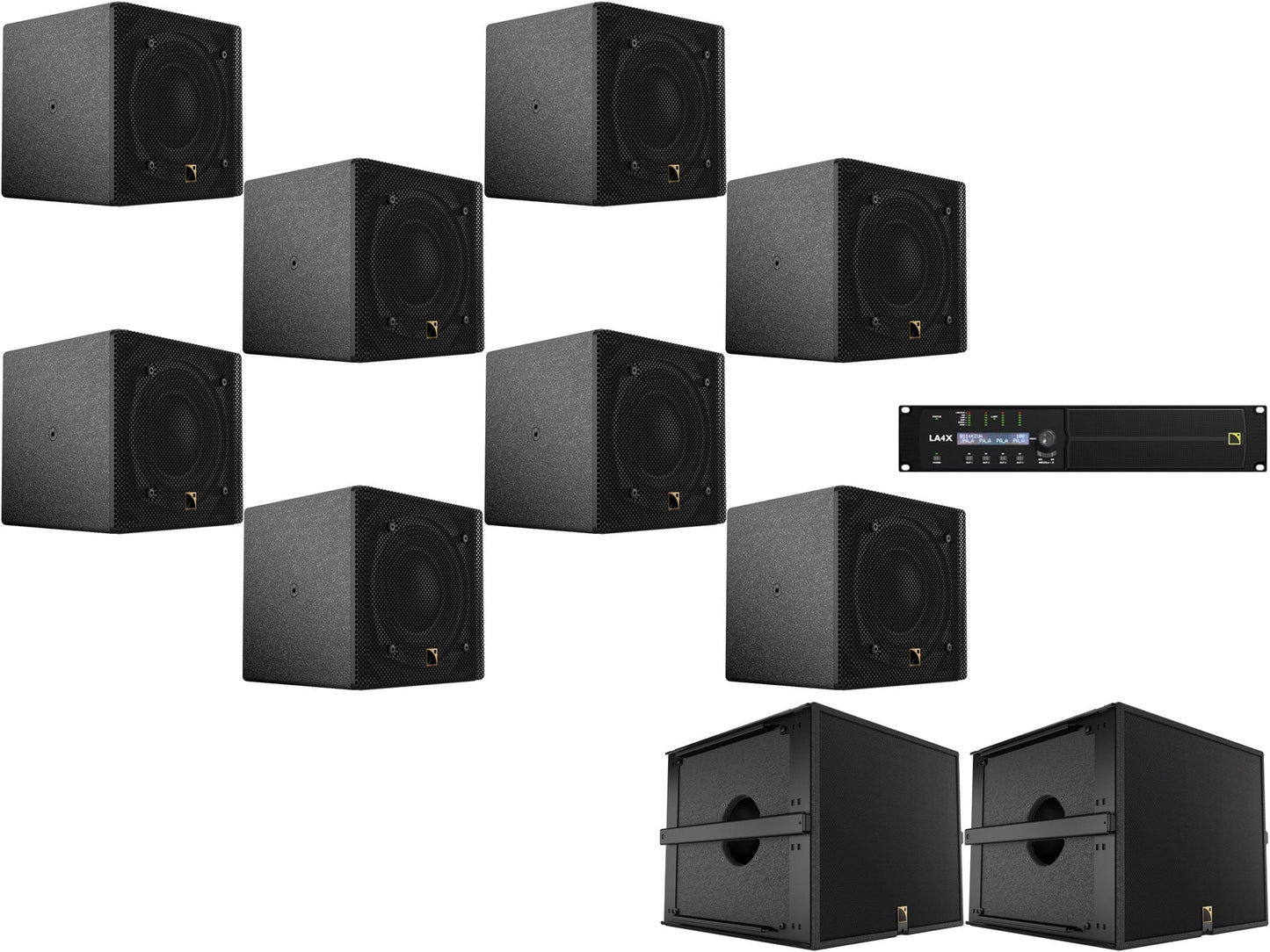 L-Acoustics 5XT Passive 2-Way Coaxial Speaker x8 & SB15m Subwoofer x2 w/ LA4X Amp - PSSL ProSound and Stage Lighting