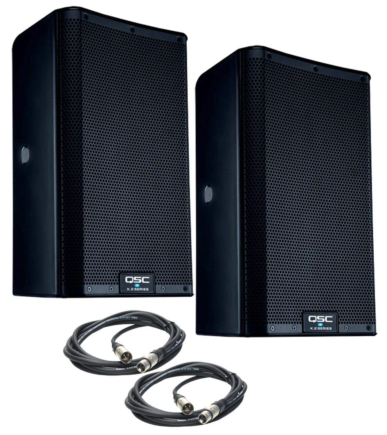 QSC K8.2 8-Inch 2-Way 2000W Powered Speaker (Pair) w/ XLR Cables - PSSL ProSound and Stage Lighting