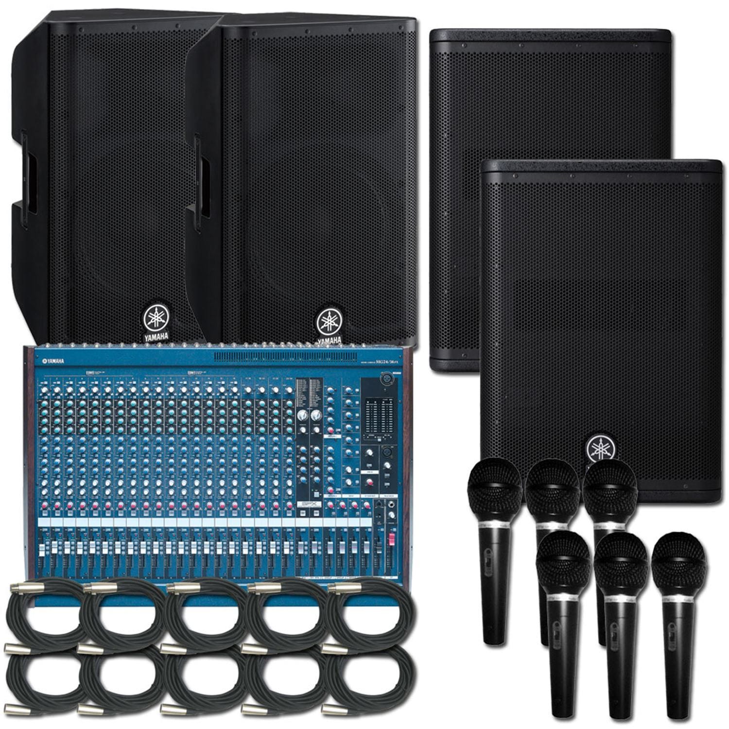 Yamaha Powered Speaker & 24/Ch PA Mixer Package - PSSL ProSound and Stage Lighting