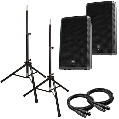 Electro Voice ZLX12P 12 in Powered DJ PA Speakers Bundle - PSSL ProSound and Stage Lighting