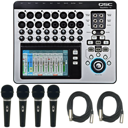 QSC TouchMix 16 Digital Mixer with (4) Audio-Technica Microphones - PSSL ProSound and Stage Lighting