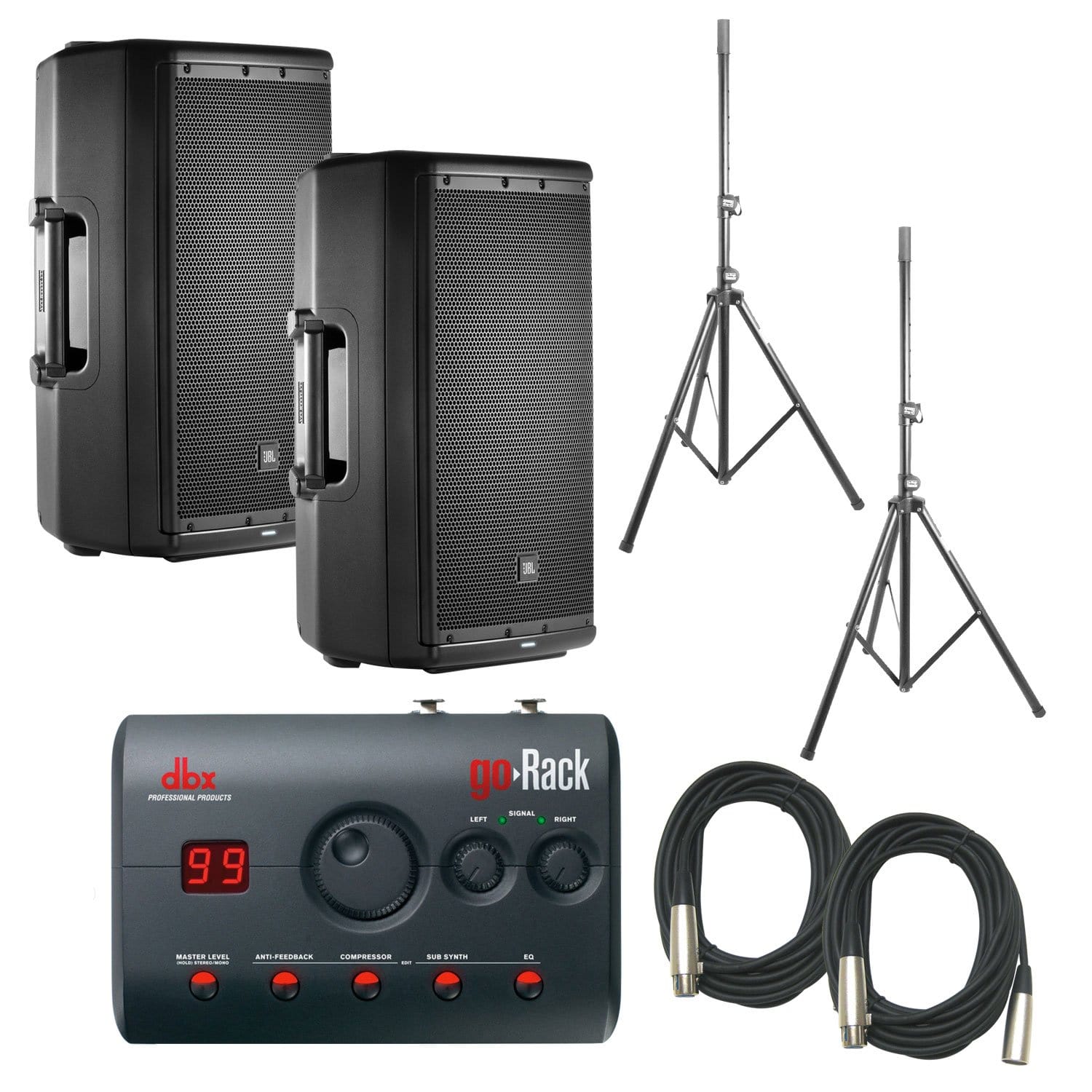 JBL EON612 Speakers & dbx GoRACK Processor Bundle - PSSL ProSound and Stage Lighting