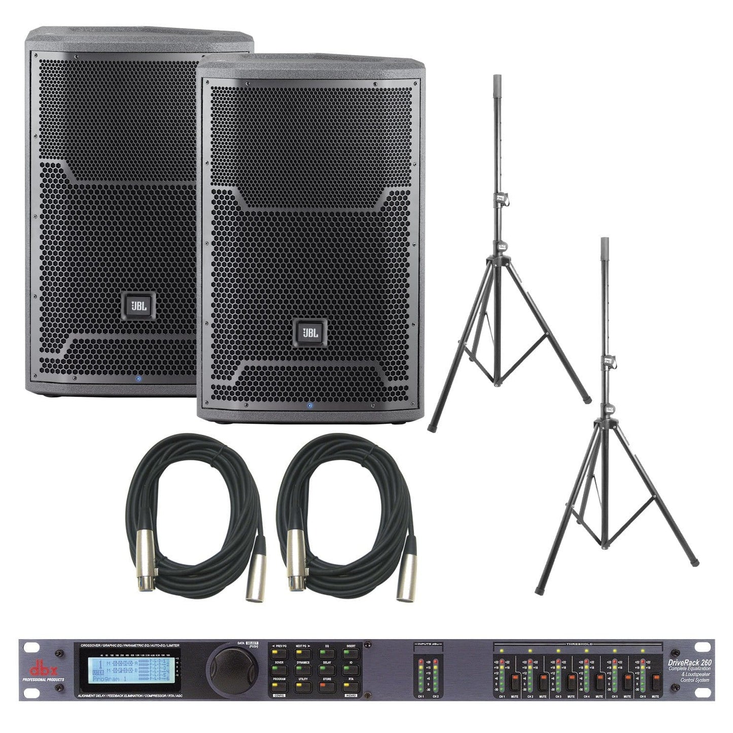 JBL PRX712 Speakers & dbx DriveRack 260 Bundle - PSSL ProSound and Stage Lighting