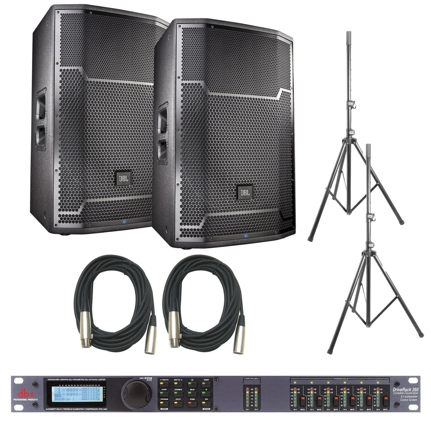 JBL PRX715 Speakers & dbx DriveRack 260 Bundle - PSSL ProSound and Stage Lighting