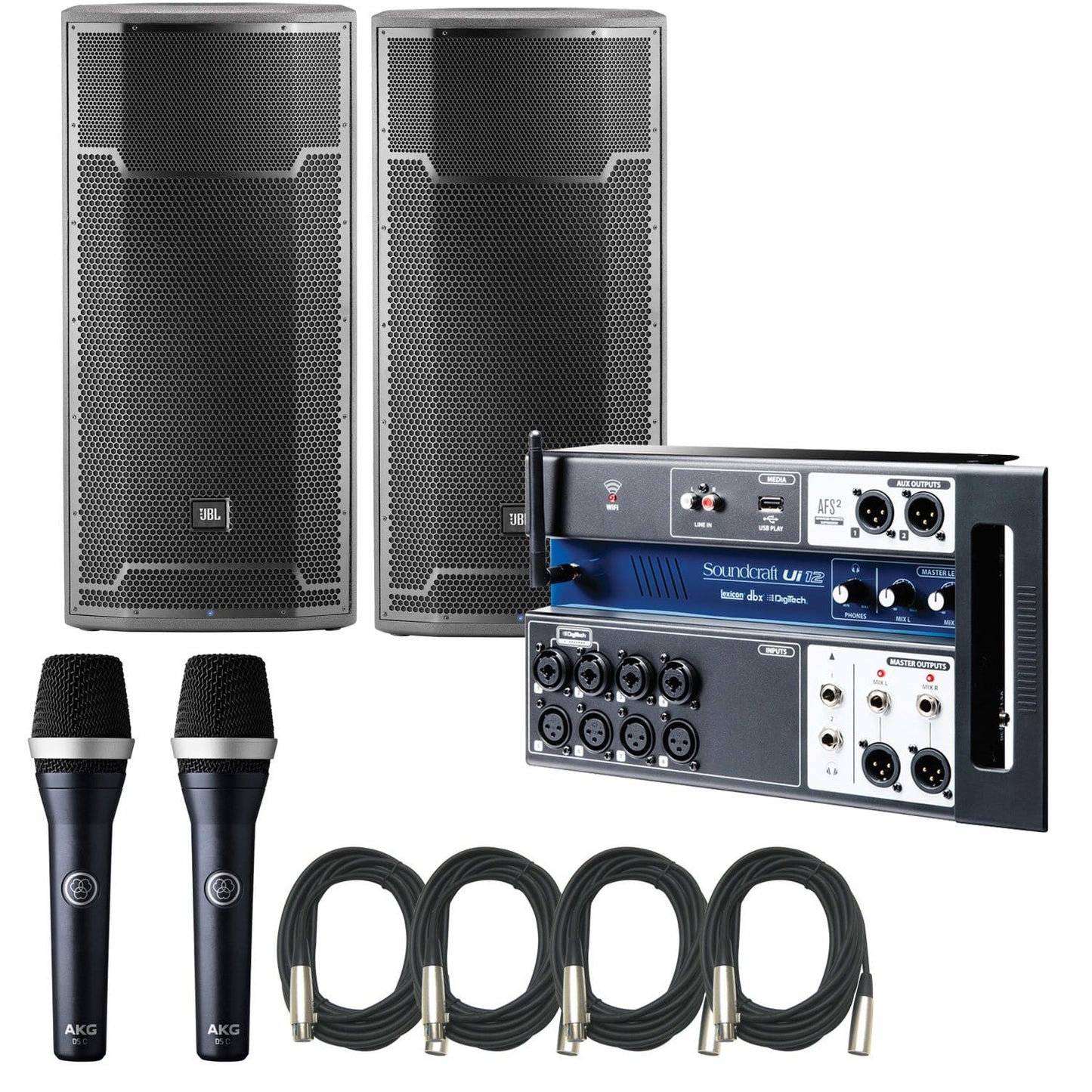 JBL PRX735 Speakers with Soundcraft UI12 & AKG D5C - PSSL ProSound and Stage Lighting