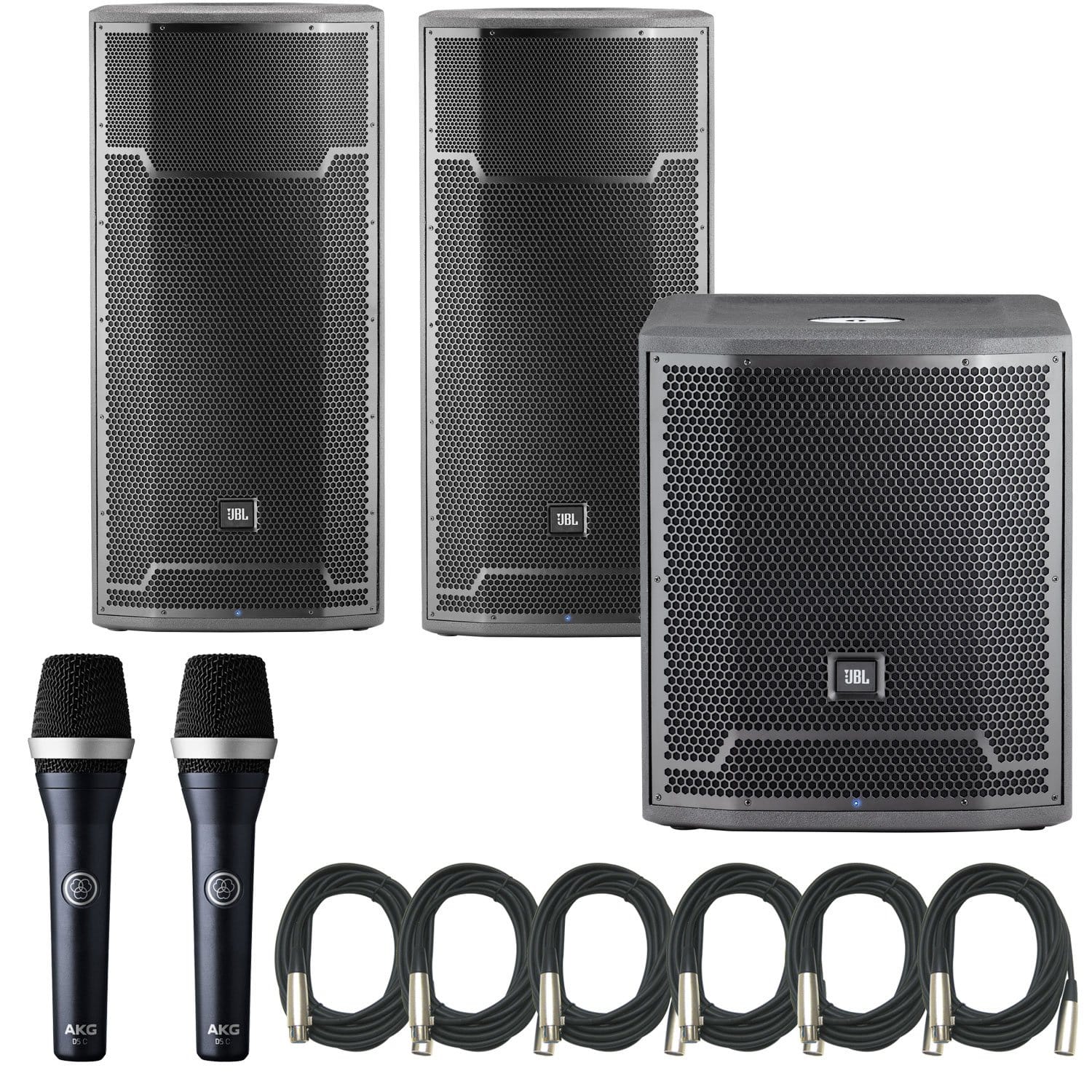 JBL PRX735 (2) Speakers w PRX715XLF Sub & AKG D5 - PSSL ProSound and Stage Lighting