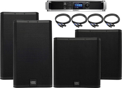 QSC E15 (2) & E18SW (2) Passive Speakers with PLD4.5 Power Amp - PSSL ProSound and Stage Lighting