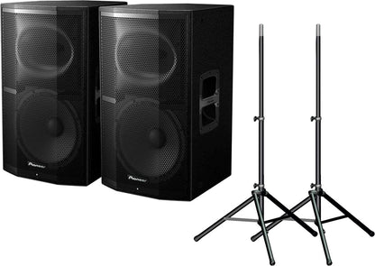 Pioneer XPRS12 Powered Speakers (2) & TS80 Stands - PSSL ProSound and Stage Lighting