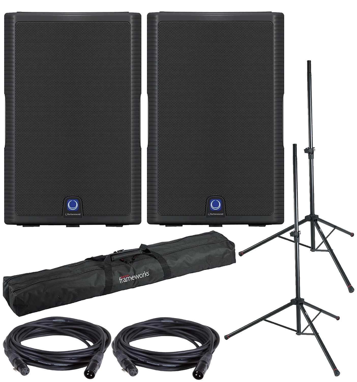 Turbosound Milan M12 12-Inch Powered Speakers with Gator Stands - PSSL ProSound and Stage Lighting