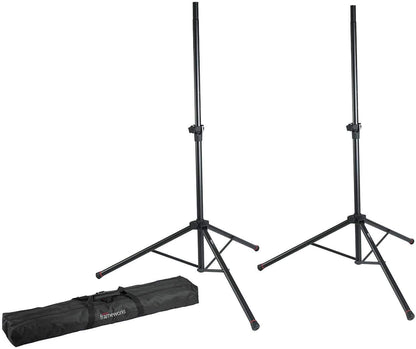 QSC K8 8-Inch Powered Speakers with Totes & Gator Stands - PSSL ProSound and Stage Lighting