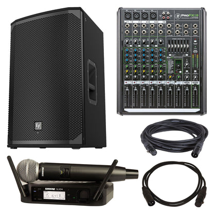 Electro-Voice EKX-15P Speaker with Shure GLXD24-SM58 & Mackie ProFX8v2 - PSSL ProSound and Stage Lighting