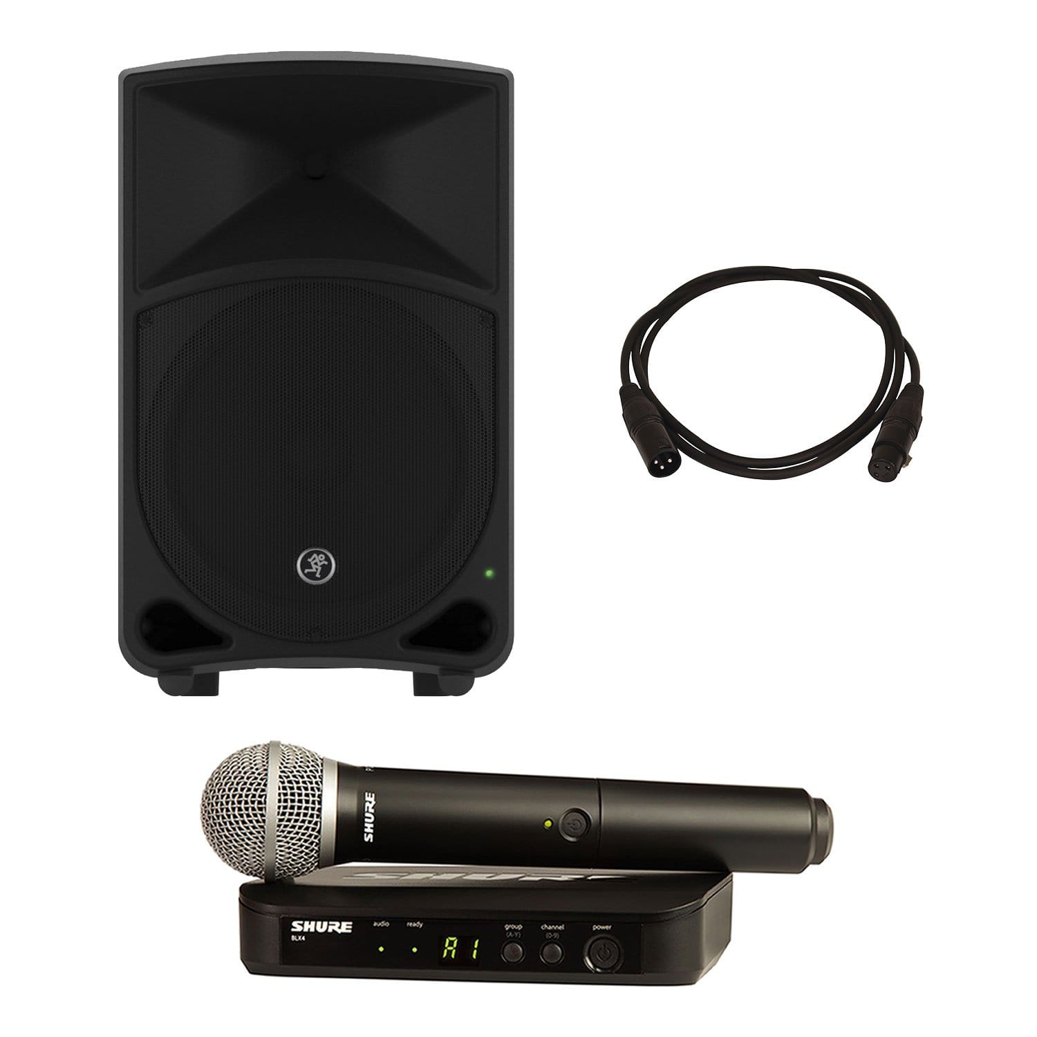 Mackie Thump15 Powered Speaker with Shure BLX24-PG58 Wireless Mic - PSSL ProSound and Stage Lighting