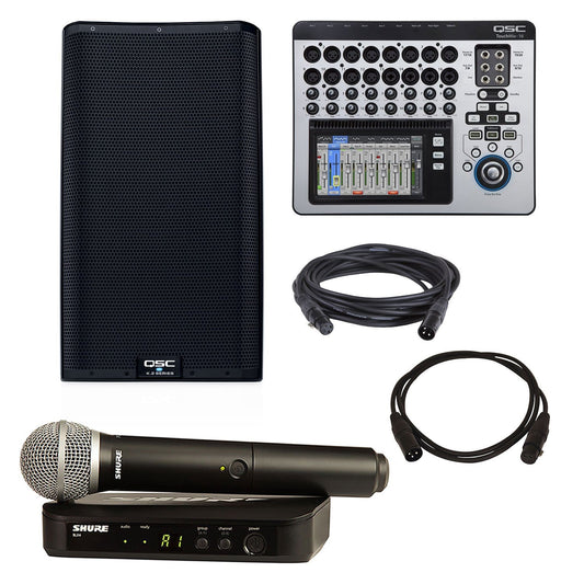 QSC K12.2 Speaker & TouchMix-16 Mixer with Shure BLX24-PG58 - PSSL ProSound and Stage Lighting