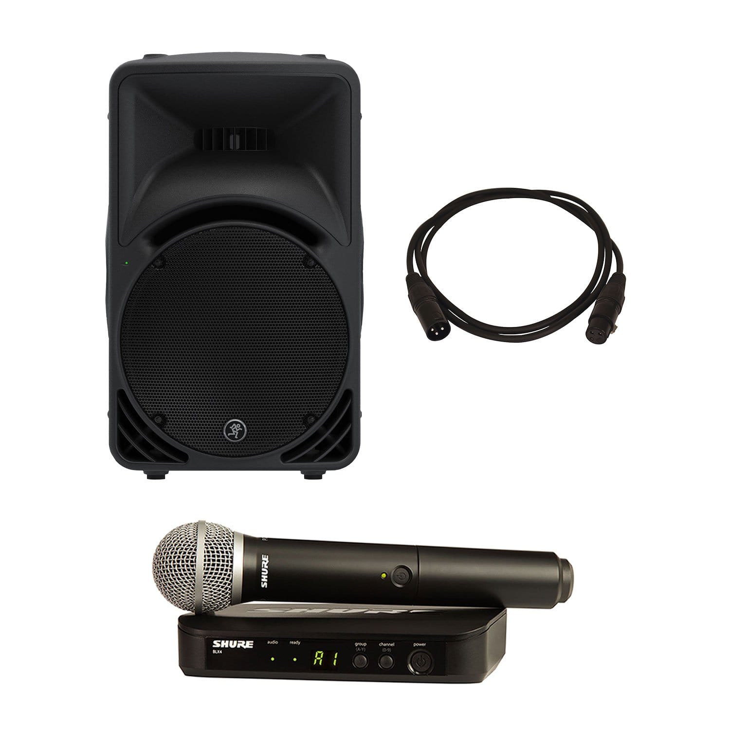 Mackie SRM450v3 Speaker with Shure BLX24-PG58 Mic - PSSL ProSound and Stage Lighting