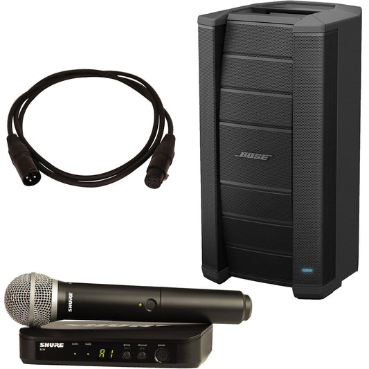 Bose F1 812 Powered Speaker with Shure BLX24-PG58 Wireless Mic - PSSL ProSound and Stage Lighting