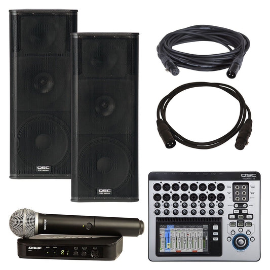 QSC KW153 Speaker & TouchMix-16 Mixer with Shure BLX24-PG58 - PSSL ProSound and Stage Lighting