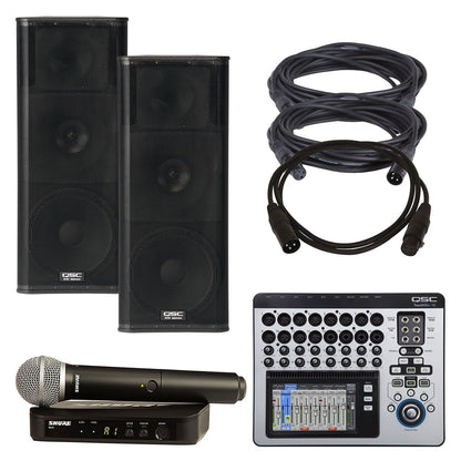 QSC KW153 Speakers (2) & TouchMix-16 Mixer with Shure BLX24-PG58 - PSSL ProSound and Stage Lighting