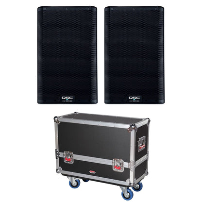 QSC K8.2 Speakers with Gator Tour Style Transporter - PSSL ProSound and Stage Lighting