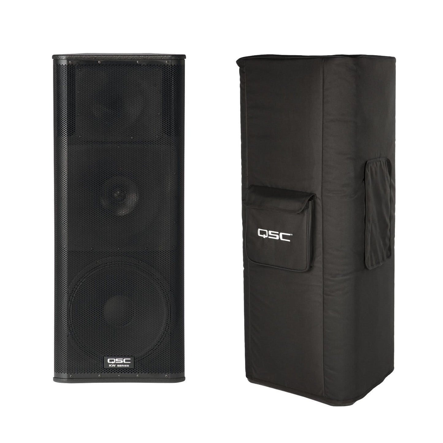 QSC KW153 15-Inch 3-Way Powered Speaker with Cover - PSSL ProSound and Stage Lighting