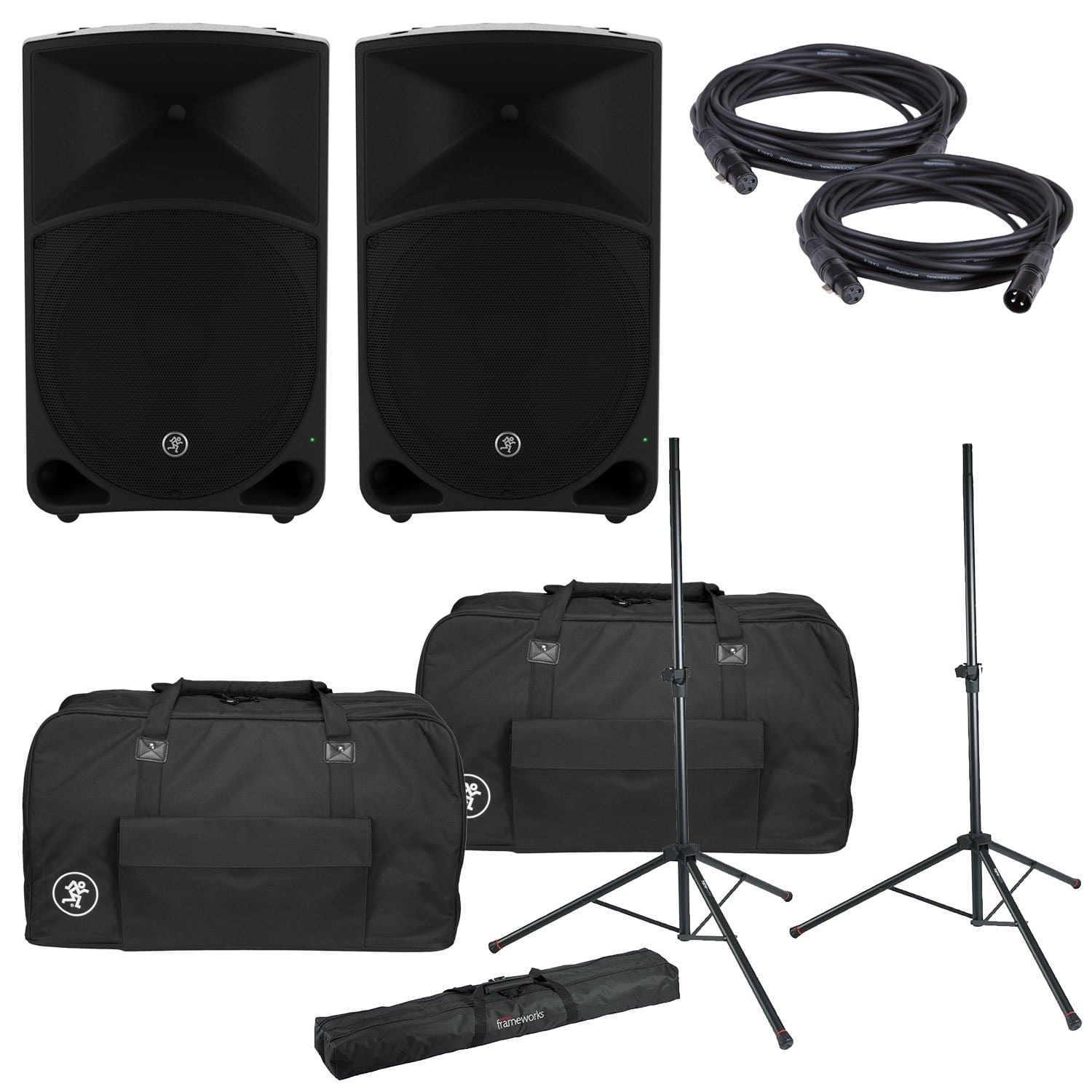 Mackie Thump15 Powered Speakers & Bags with Gator Stands - PSSL ProSound and Stage Lighting