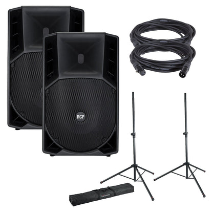 RCF ART-745A Powered Speakers with Gator Stands & Cables - PSSL ProSound and Stage Lighting